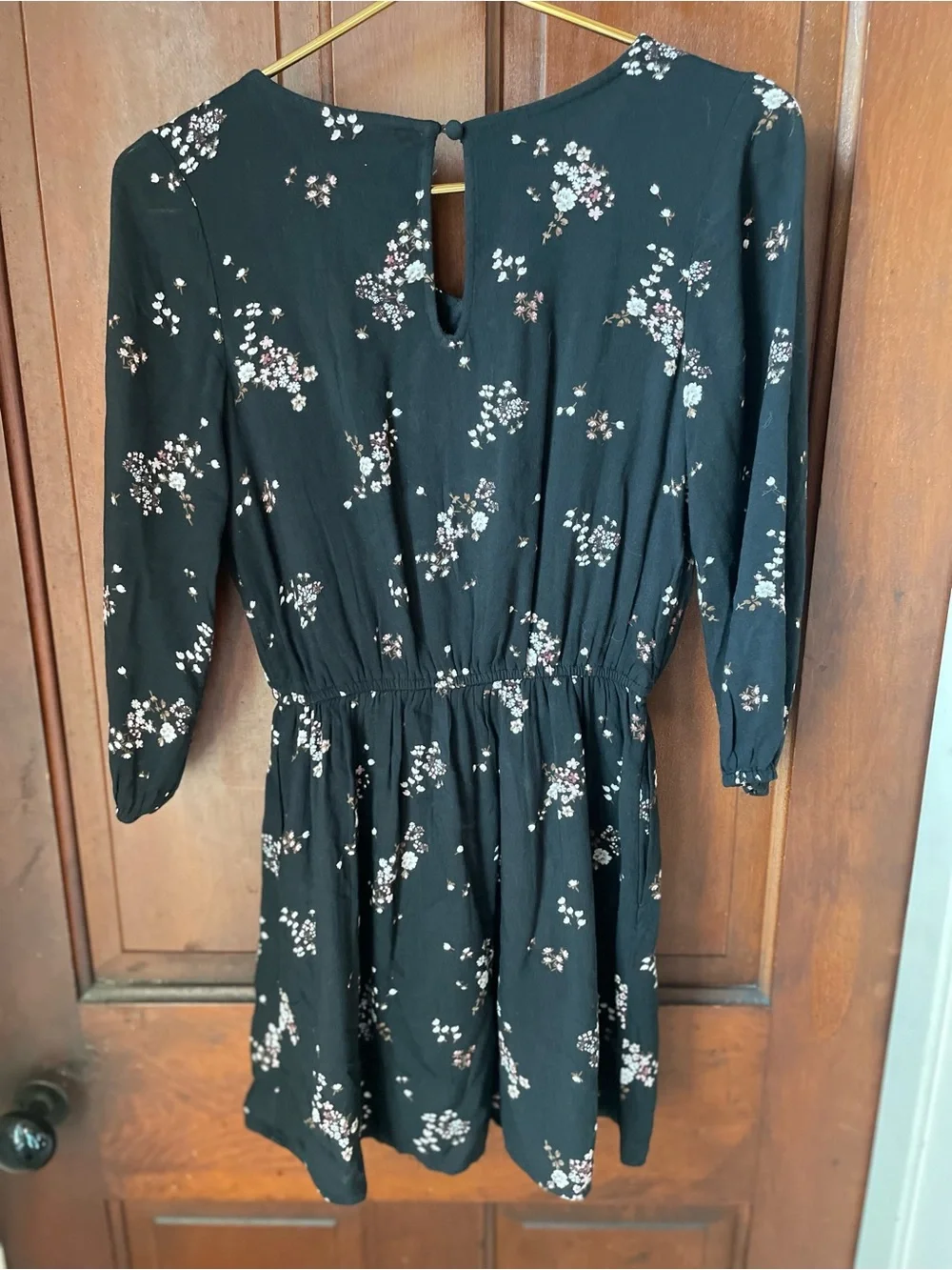abercrombie kids girls size 13/14 black floral dress